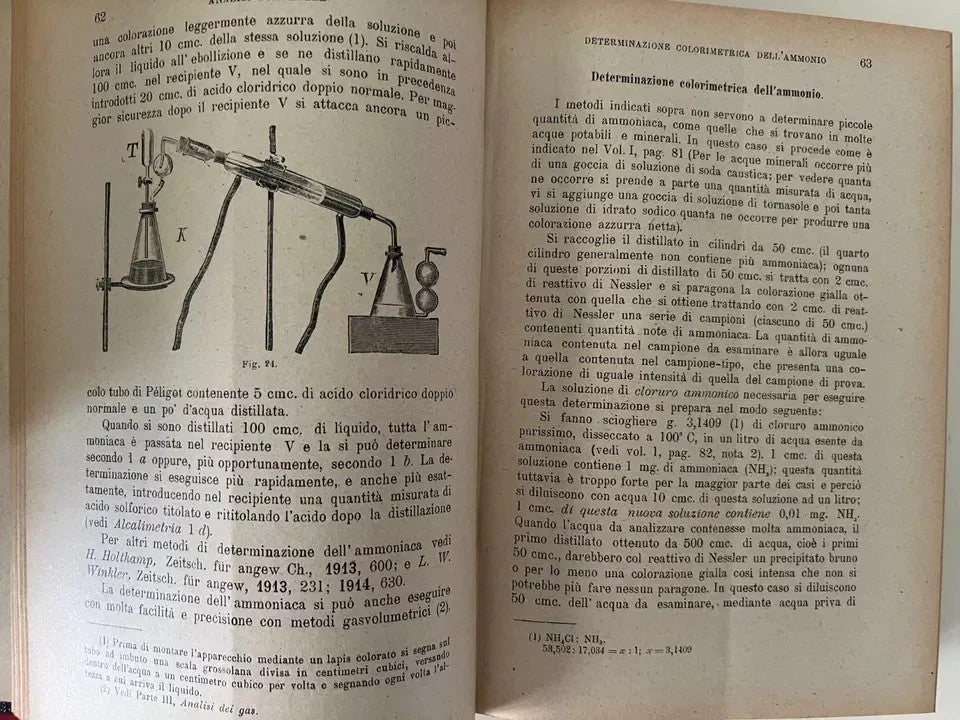 TREADWELL TRATTATO DI CHIMICA ANALITICA VOL. II ANALISI QUANTITATIVA 1924 VALLAR