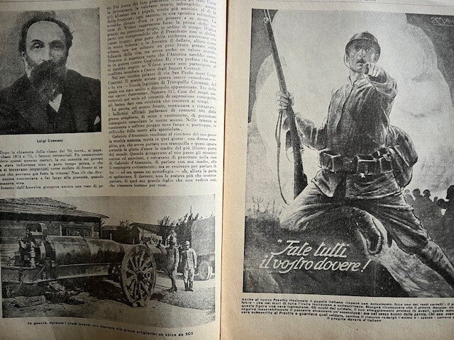 RARO LOTTO 6 RIVISTE 50 ANNI, ILLUSTRATO, GUERRA, D'ANNUNZIO, BATTISTI, MARCONI