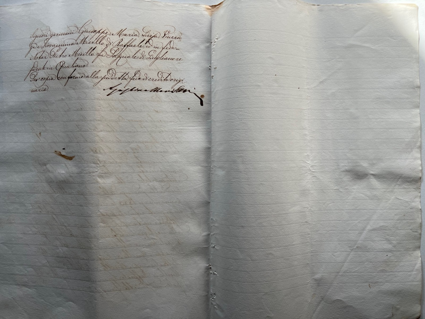 Banco di Napoli Fede di credito 1881 , 2 Manoscritti Giugliano