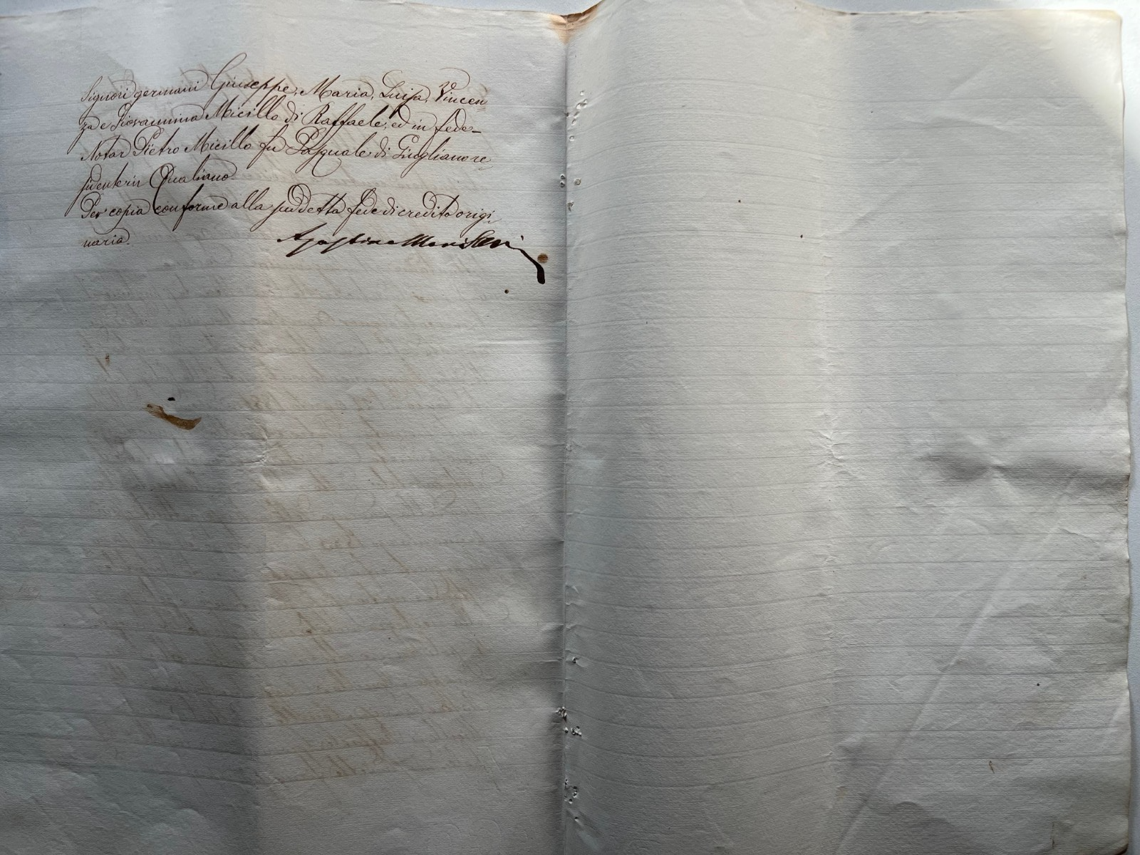 Banco di Napoli Fede di credito 1881 , 2 Manoscritti Giugliano