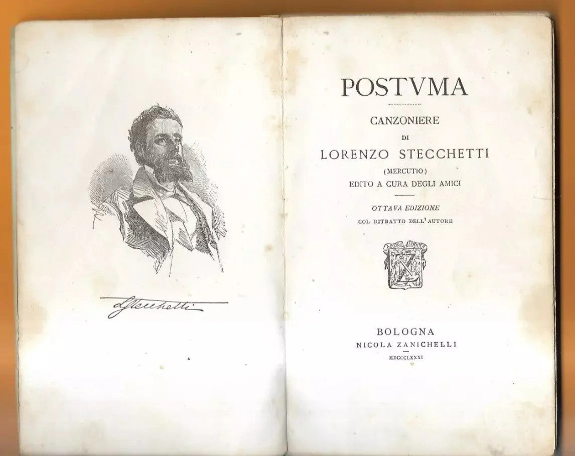 POSTUMA CANZONIERE DI LORENZO STECCHIETTI ZANICHELLI 1881