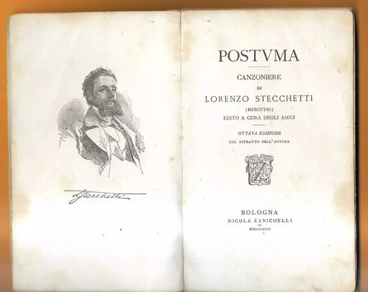 POSTUMA CANZONIERE DI LORENZO STECCHIETTI ZANICHELLI 1881