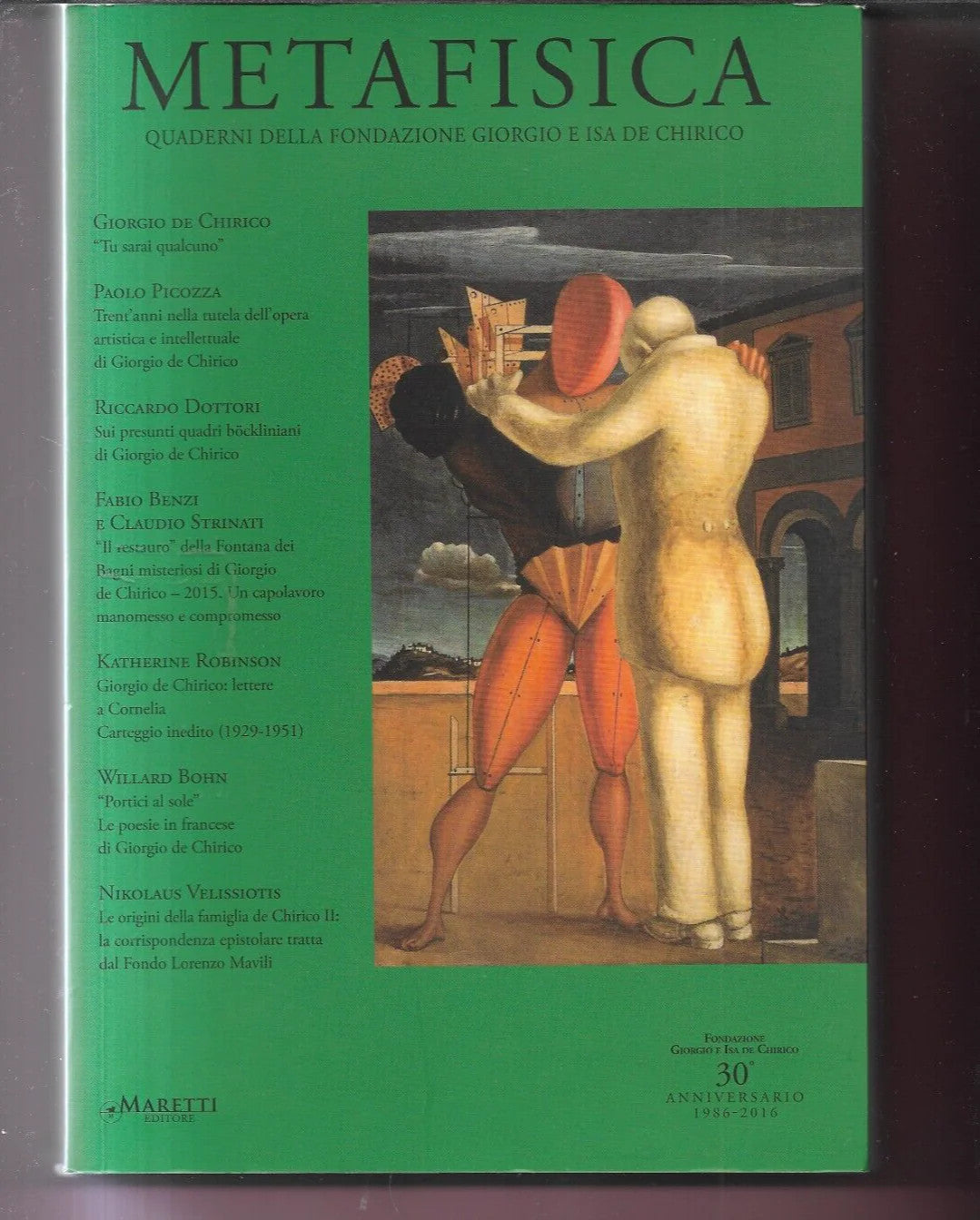 METAFISICA N. 14/16 DEL 2016 FONDAZIONE DE CHIRICO NUMERO SPECIALE A COLORI