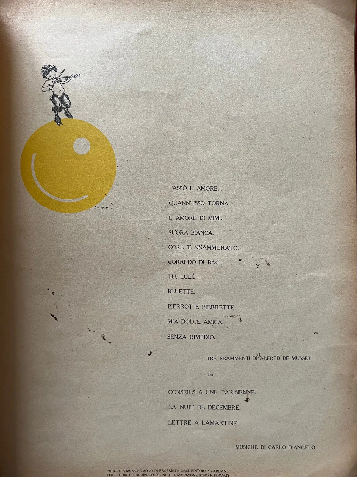 NAPOLI 1920 PER CANTARE VERSI PROSA MUSICA, E.A. MARIO - E. NICOLARDI SPARTITI