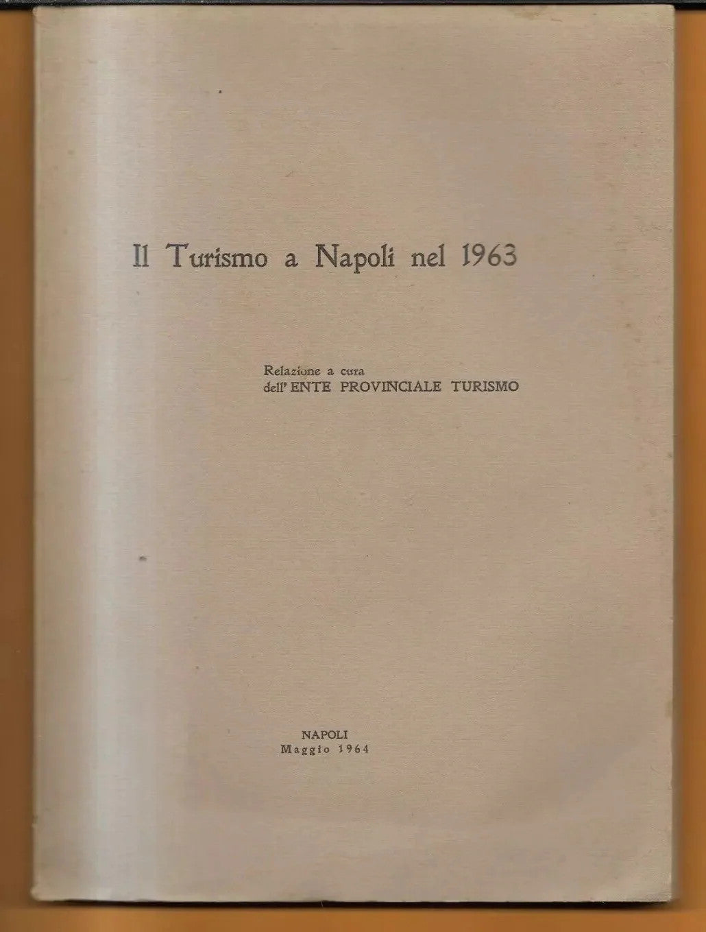 IL TURISMO A NAPOLI NEL 1963 RELAZIONE A CURA DELL'ENTE PROVINCIALE TURISMO