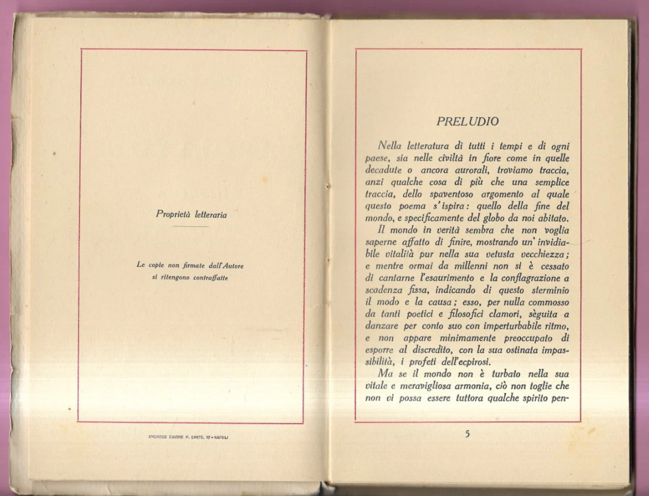 PIETRO VISCONTI APOLLYON 1932 NAPOLI INTONSO A FOGLI CHIUSI