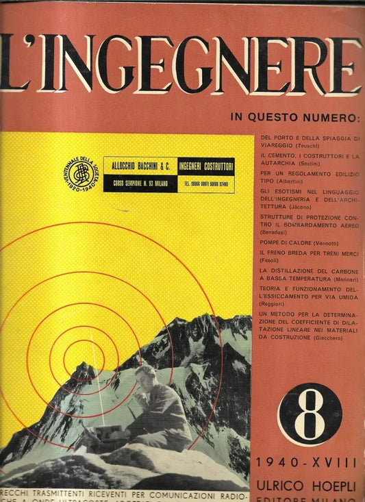 L’ingegnere 1940 Rivista del Sindacato Nazionale Fascista Ingegneri , Hoepli