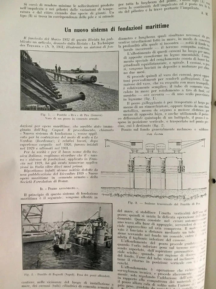 1932 RIVISTA IL CEMENTO ARCHITETTURA FASCISTA COLONIE LIBIA PONTI INGEGNERIA