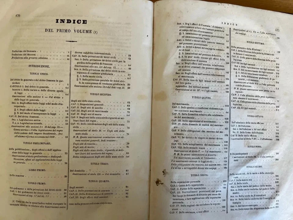 1845 Programma del Corso di Diritto Civile Francese di A. M. Demante Napoli