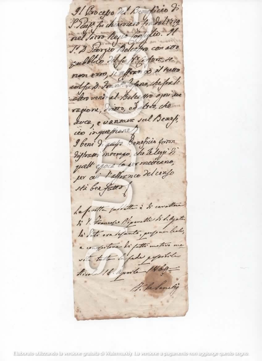 MANOSCRITTO AIROLA SANT'AGATA DEI GOTI 1869 A. DE SANTIS BENEVENTO
