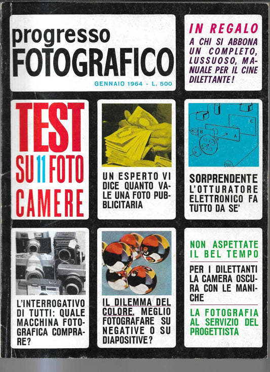 FOTOGRAFIA RIVISTA PROGRESSO FOTOGRAFICO GENNAIO 1964 ANNO 71 , N. 1
