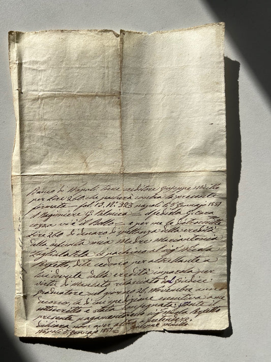 BANCO DI NAPOLI 1881 DOCUMENTO STORICO FEDE DI CREDITO, MANOSCRITTO