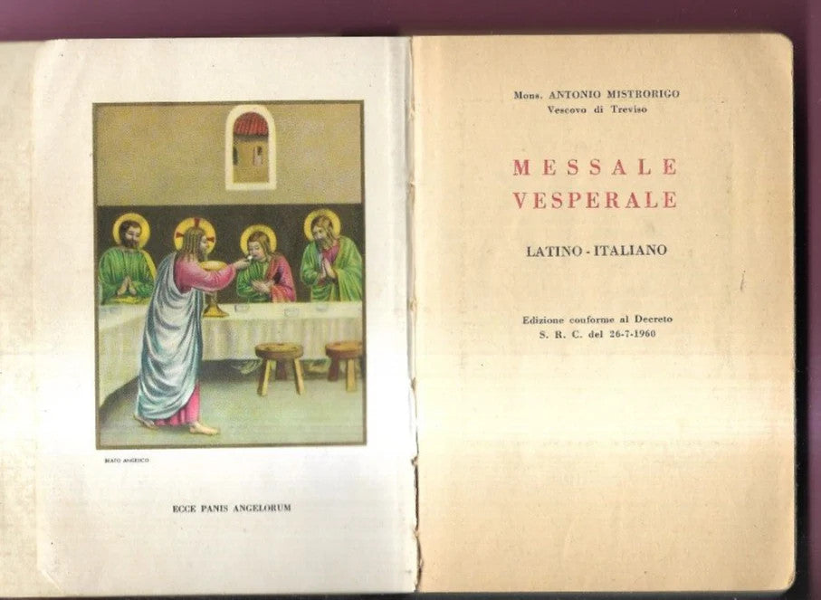 MESSALE VESPERALE LATINO - ITALIANO MONS. A. MISTRORIGO 1963 FAVERO VICENZA