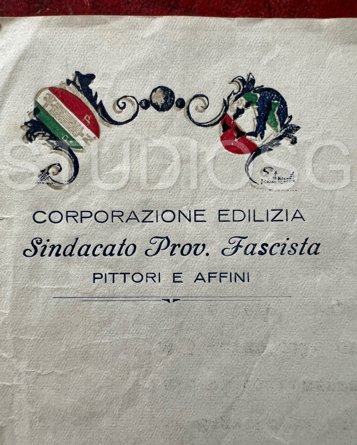 LETTERA E BUSTA 1927 CORPORAZIONE EDILIZIA SINDACATO FASCISTA PITTORI E AFFINI