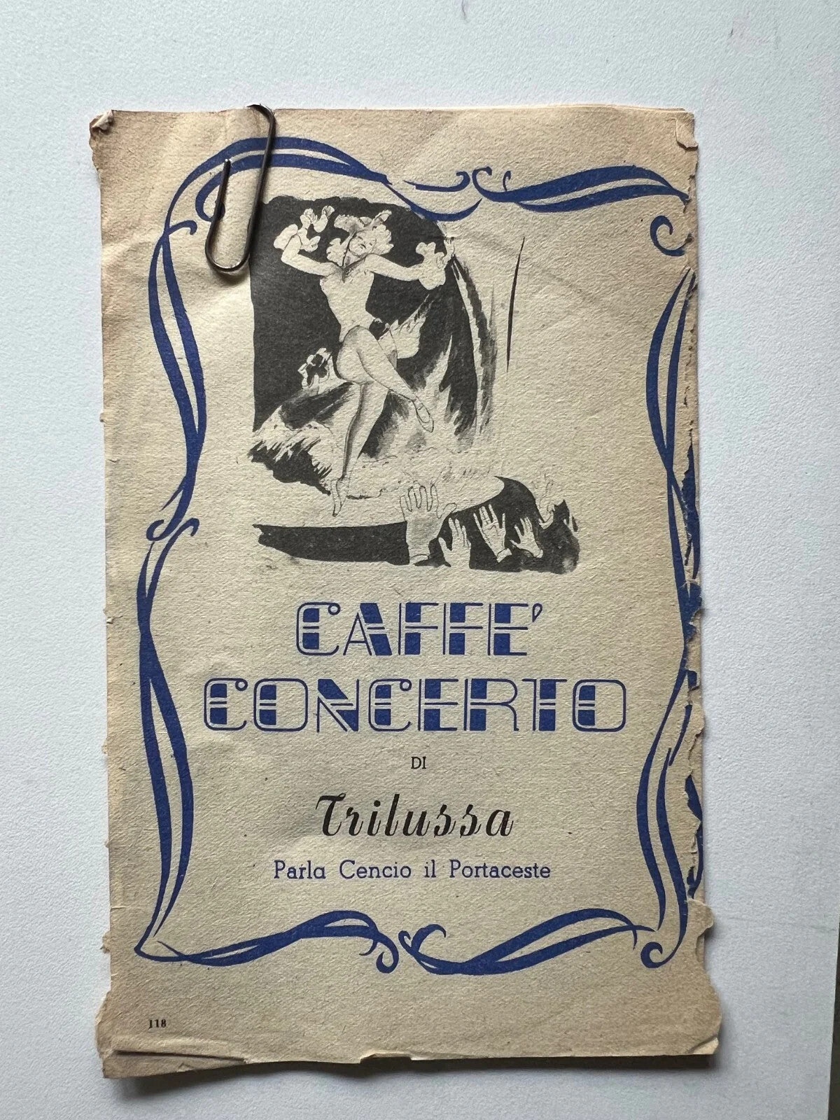 TRILUSSA 1951 CAFFE' CONCERTO GIORNALE IL TRAVASO PRIMO ANNIVERSARIO DELLA MORTE