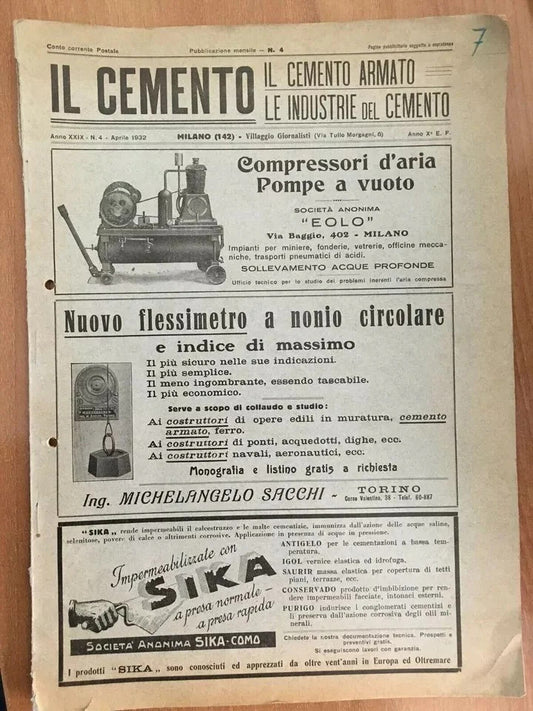 1932 RIVISTA IL CEMENTO ARCHITETTURA FASCISTA COLONIE LIBIA PONTI INGEGNERIA