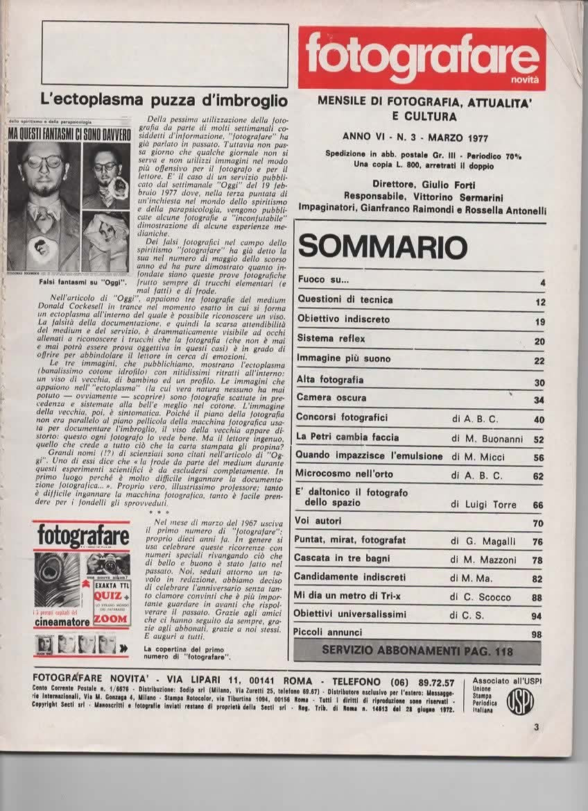 RIVISTA FOTOGRAFARE ANNO VI N 3 MARZO 1977 - PETRI MF-1