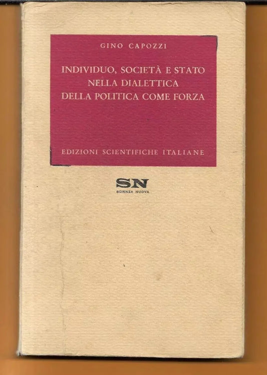 INDIVIDUO SOCIETA' E STATO NELLA DIALETTICA DELLA POLITICA COME FORZA G. CAPOZZI