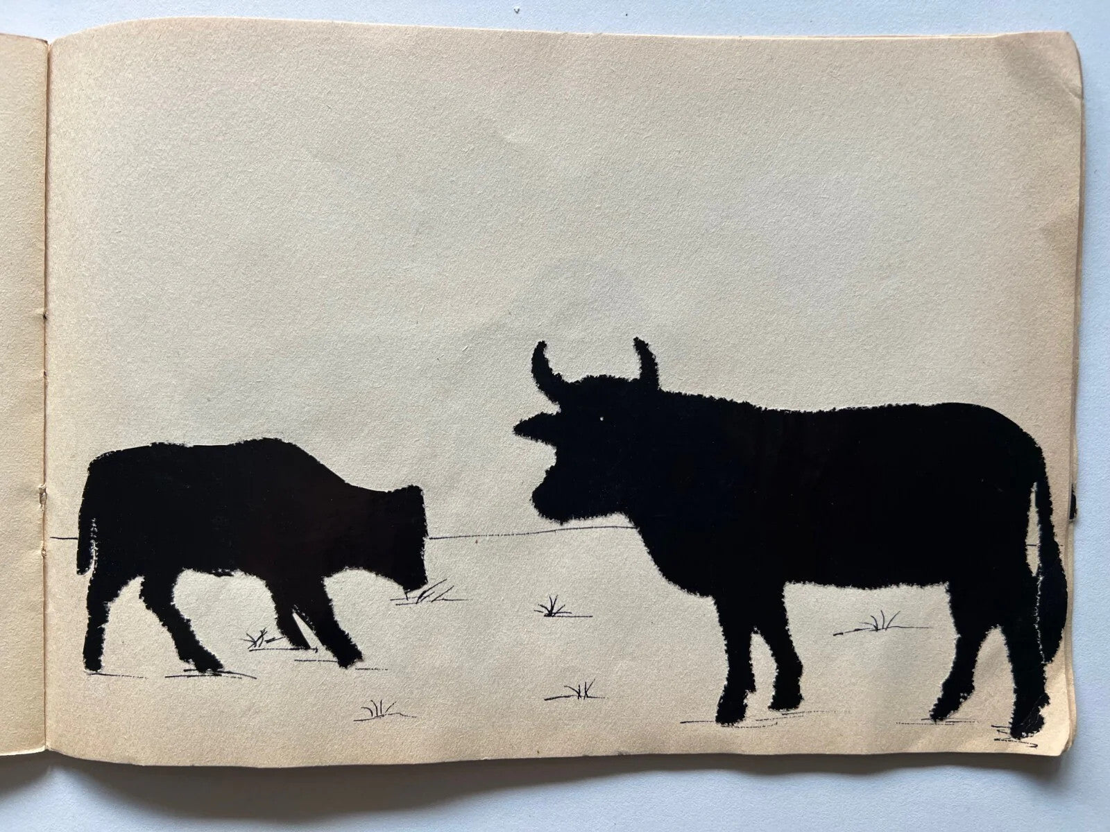 1951 2 ALBUM DA DISEGNO GIOTTO CON DISEGNI USATI QUADERNI SCUOLA D'EPOCA