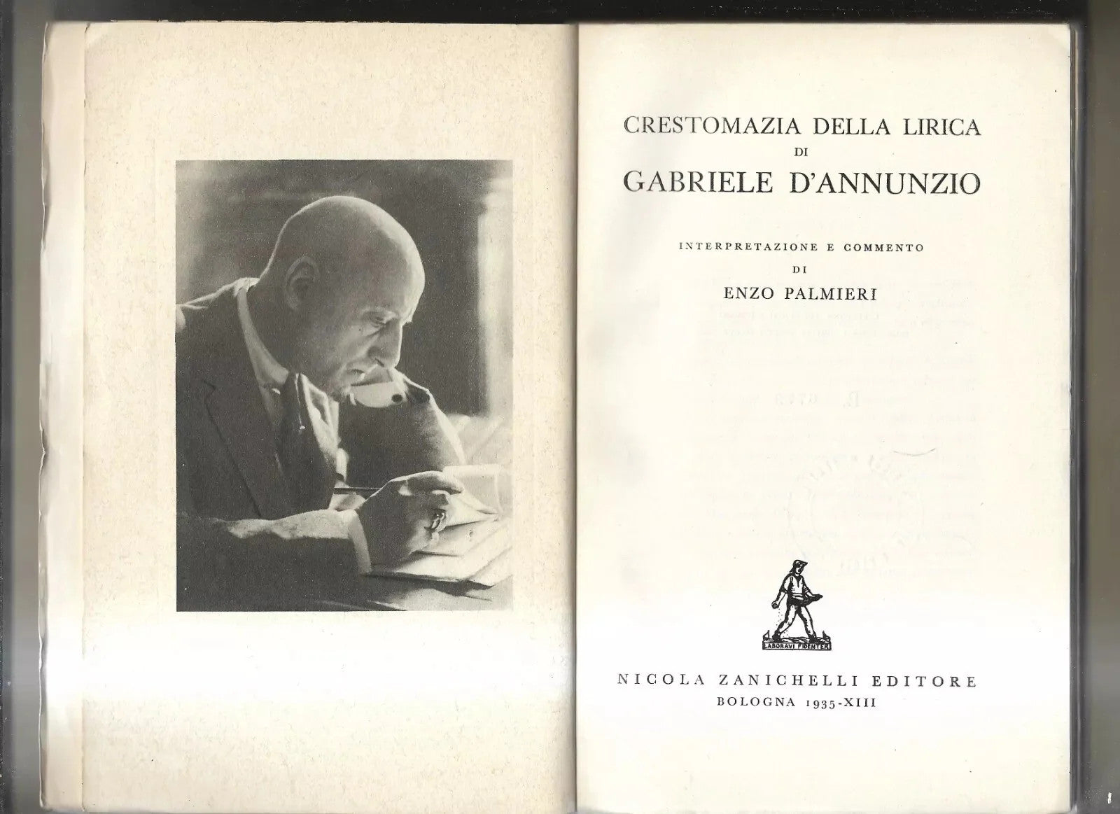 INTONSO CRESTOMAZIA DELLA LIRICA DI GABRIELE D'ANNUNZIO ZANICHELLI 1935