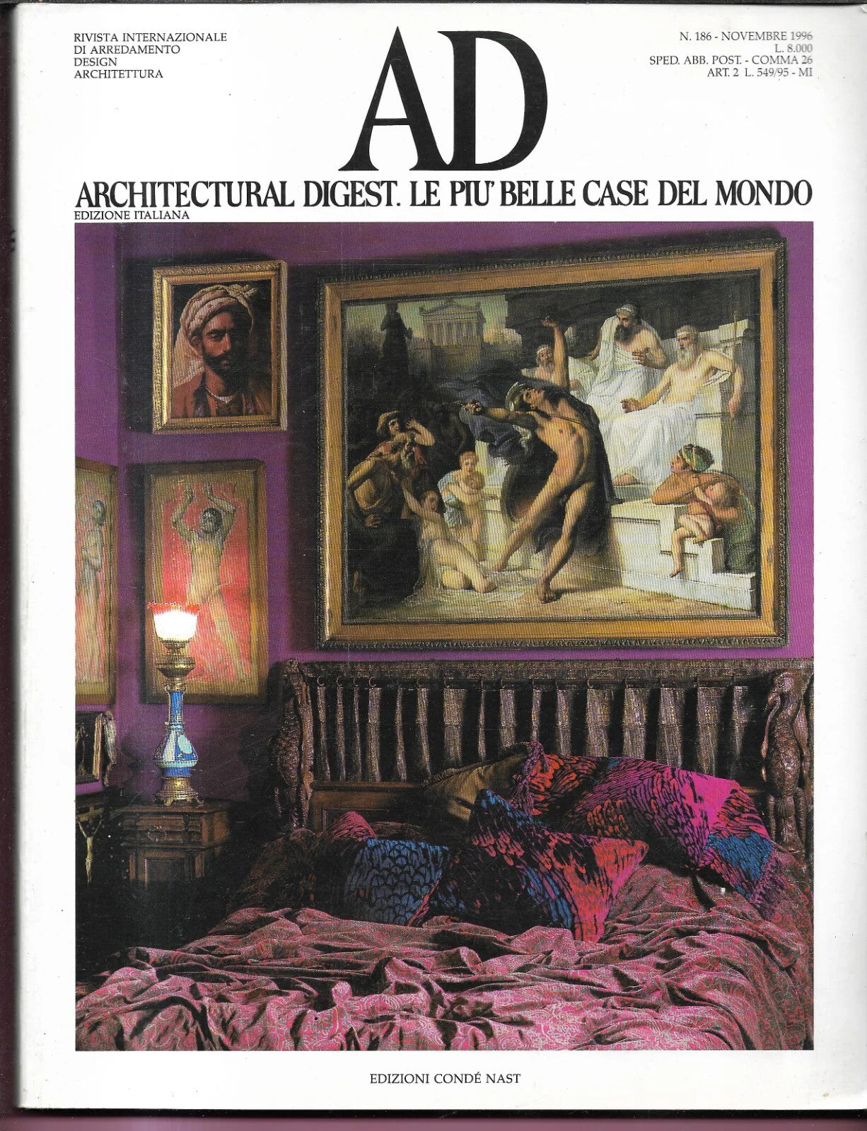RIVISTA AD ARCHITECTURAL DIGEST N. 186 NOVEMBRE 1996 LE PIU' BELLE CASE DEL MOND