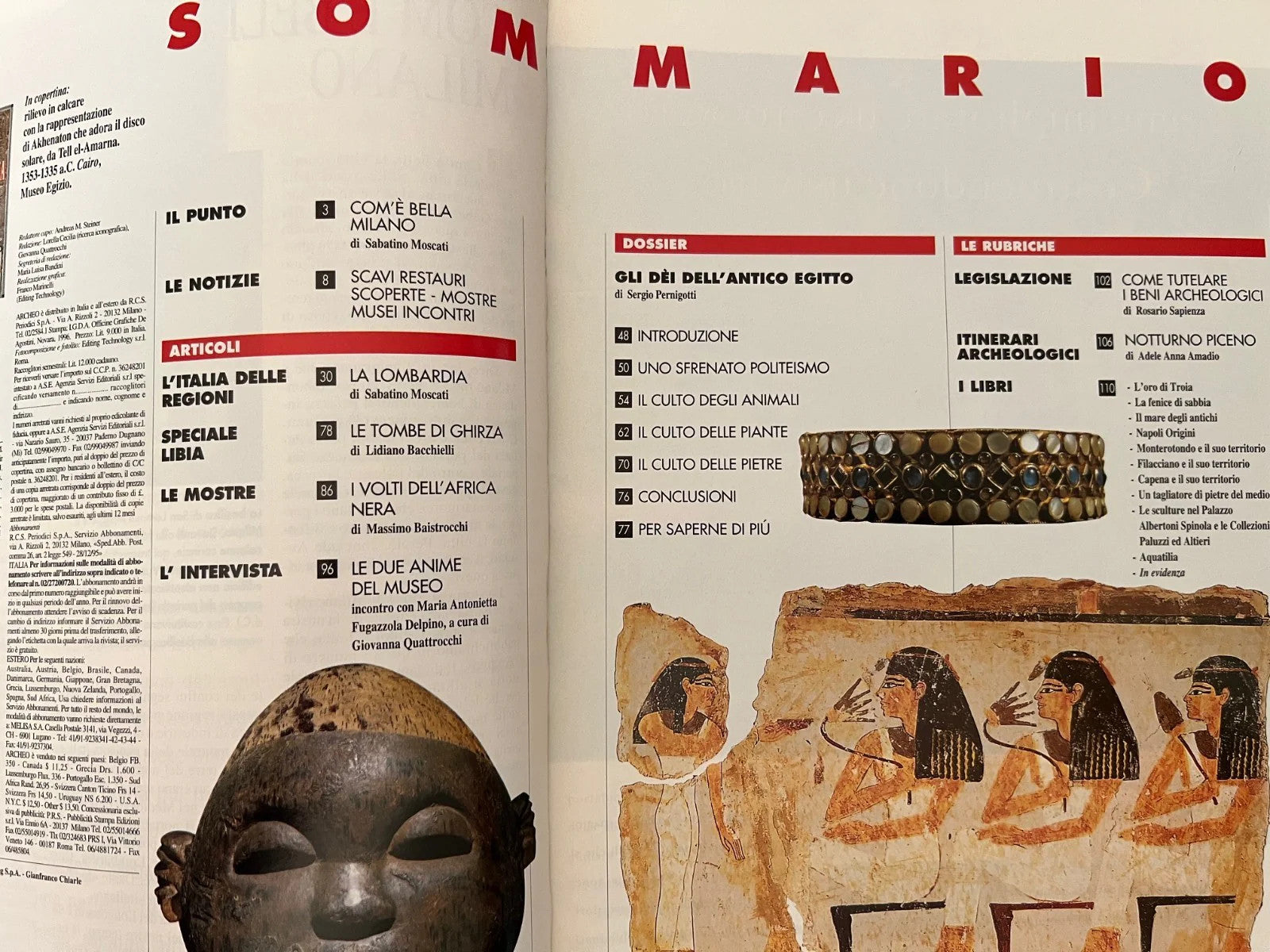 GLI DEI DELL'ANTICO EGITTO ARCHEO ANNO XI NUMERO 9 ( 139 ) DE AGOSTINI 1996