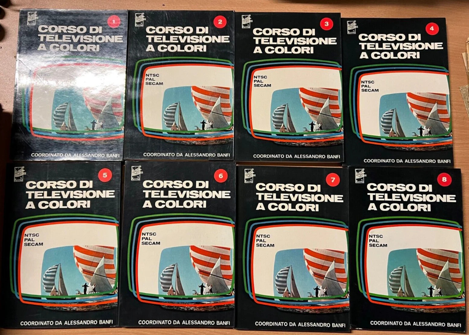 CORSO DI TELEVISIONE A COLORI 8 VOLUMI Alessandro Banfi, 1966, IL ROSTRO EDITRI