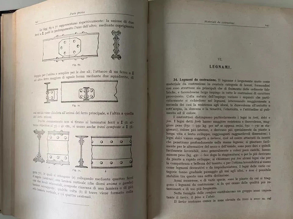 C. LEVI CORSO DI COSTRUZIONI ED ELEMENTI DI GEOMETRIA DESCRITTIVA HOEPLI 1931
