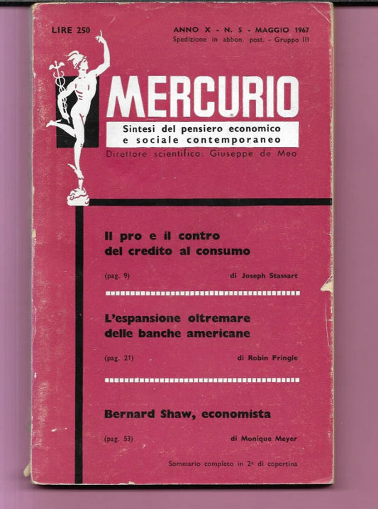 RIVISTA MERCURIO N. 5 1967 SINTESI DEL PENSIERO ECONOMICO E SOCIALE CONTEMPORANE