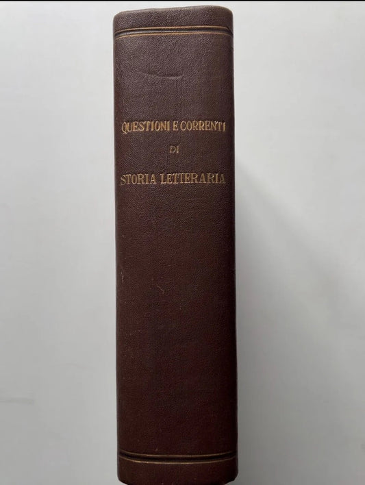 QUESTONI E CORRENTI DI STORIA LETTERARIA 1949 MARZORATI EDITORE