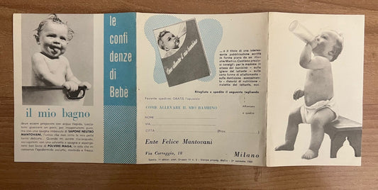 PUBBLICITARIO 1960 MANTOVANI , MELLIN PRODOTTI PER BEBE'