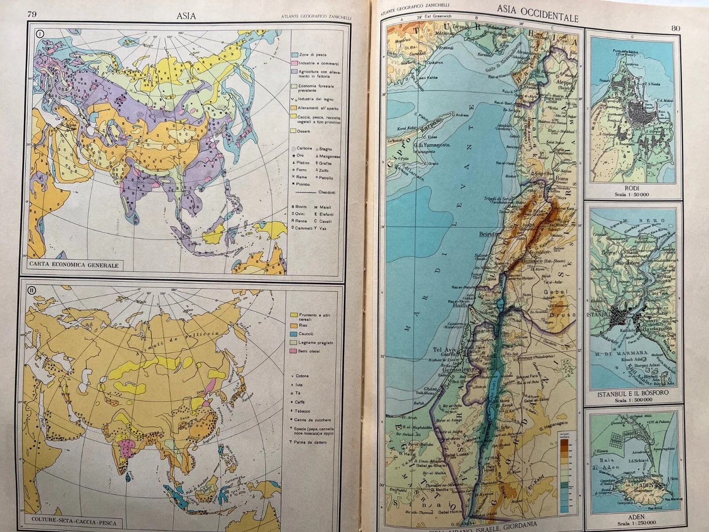 ATLANTE GEOGRAFICO ZANICHELLI 1956 NANGERONI - RICCI - CORBELLINI CON 144 TAVOLE