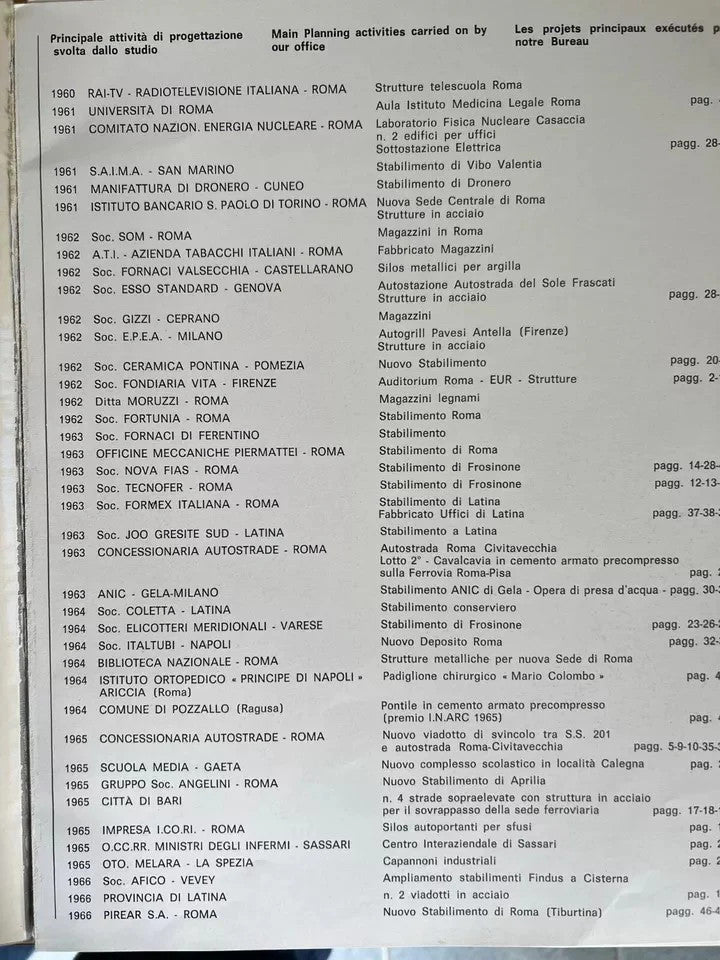 GE. I. GENERALE INGEGNERIA 1966 CATALOGO OPERE , INGEGNERIA ARCHITETTURA