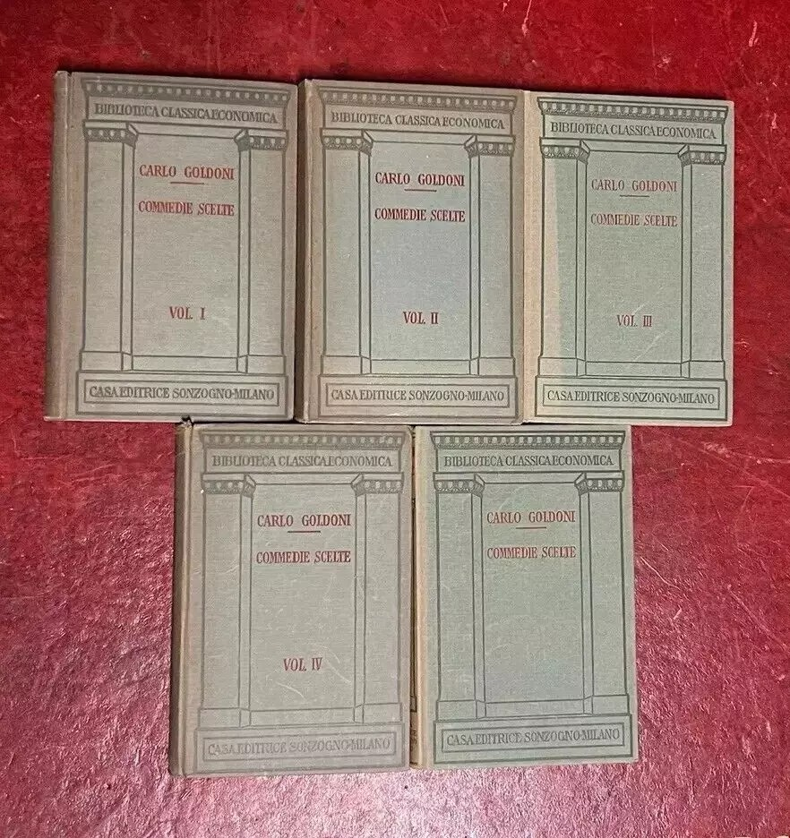 CARLO GOLDONI COMMEDIE SCELTE 5 VOLUMI COMPLETA 1924 SANSONI