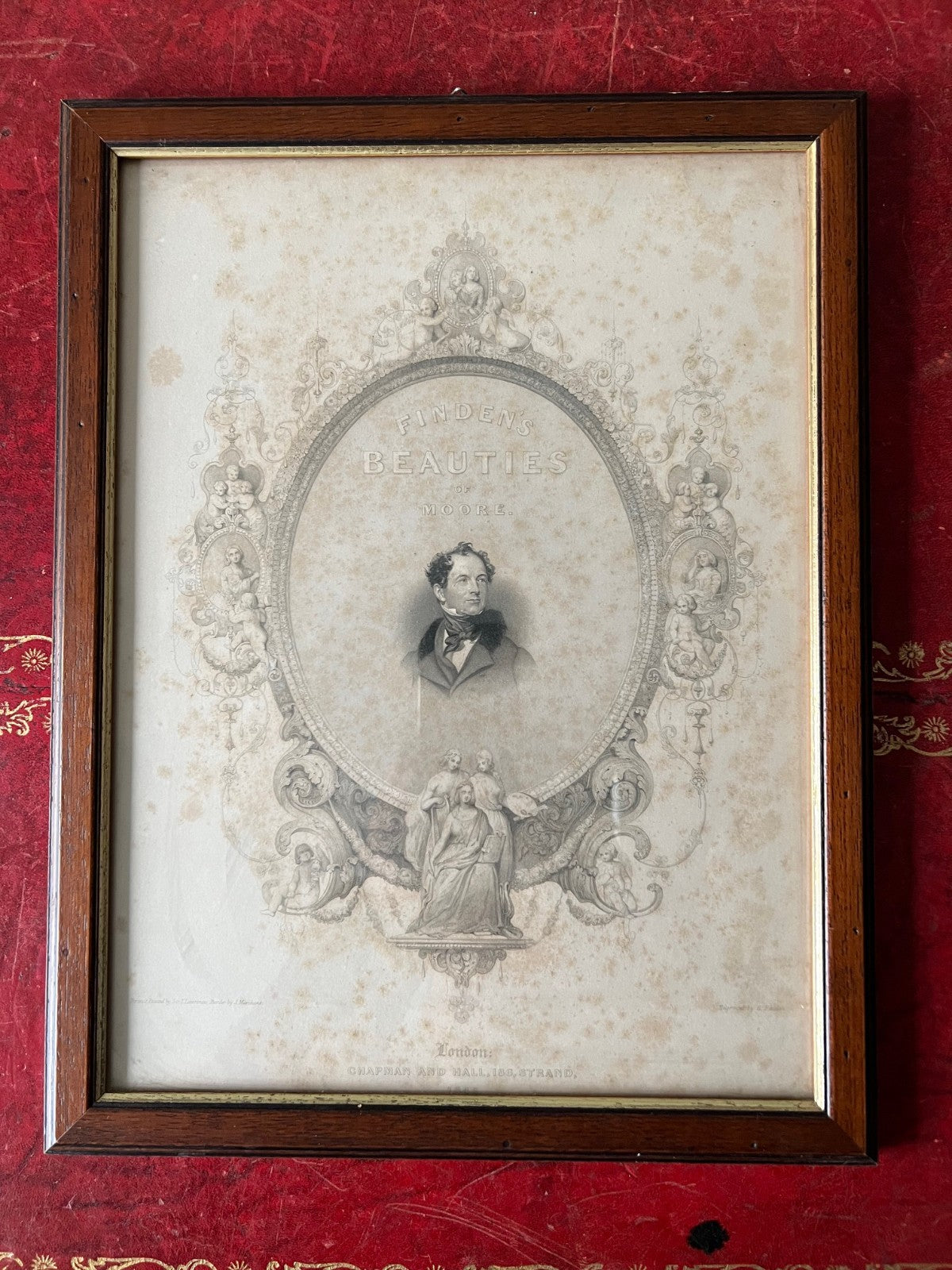 INCISIONE XIX SECOLO THOMAS MOORE ( 1779 - 1852 ) POETA COMMEDIOGRAFO ED ATTORE