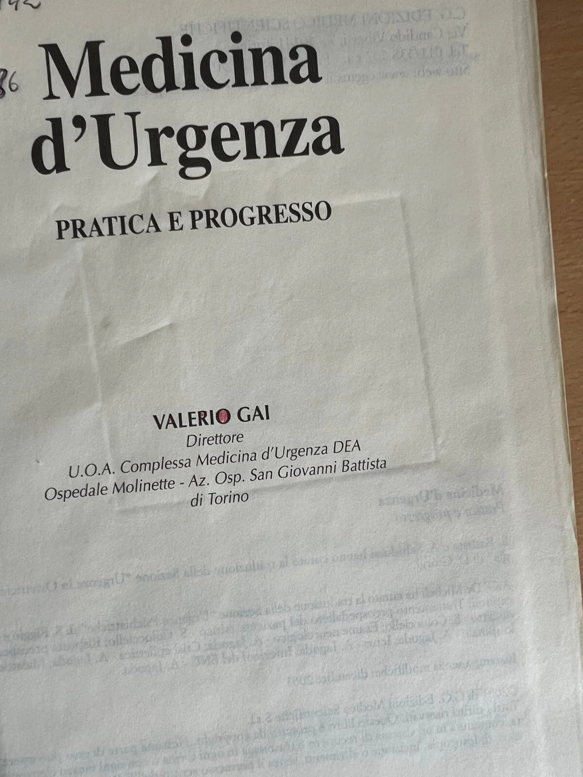 Valerio Gai Medicina d'urgenza pratica e progresso 2003 Edizioni Medico Scientif