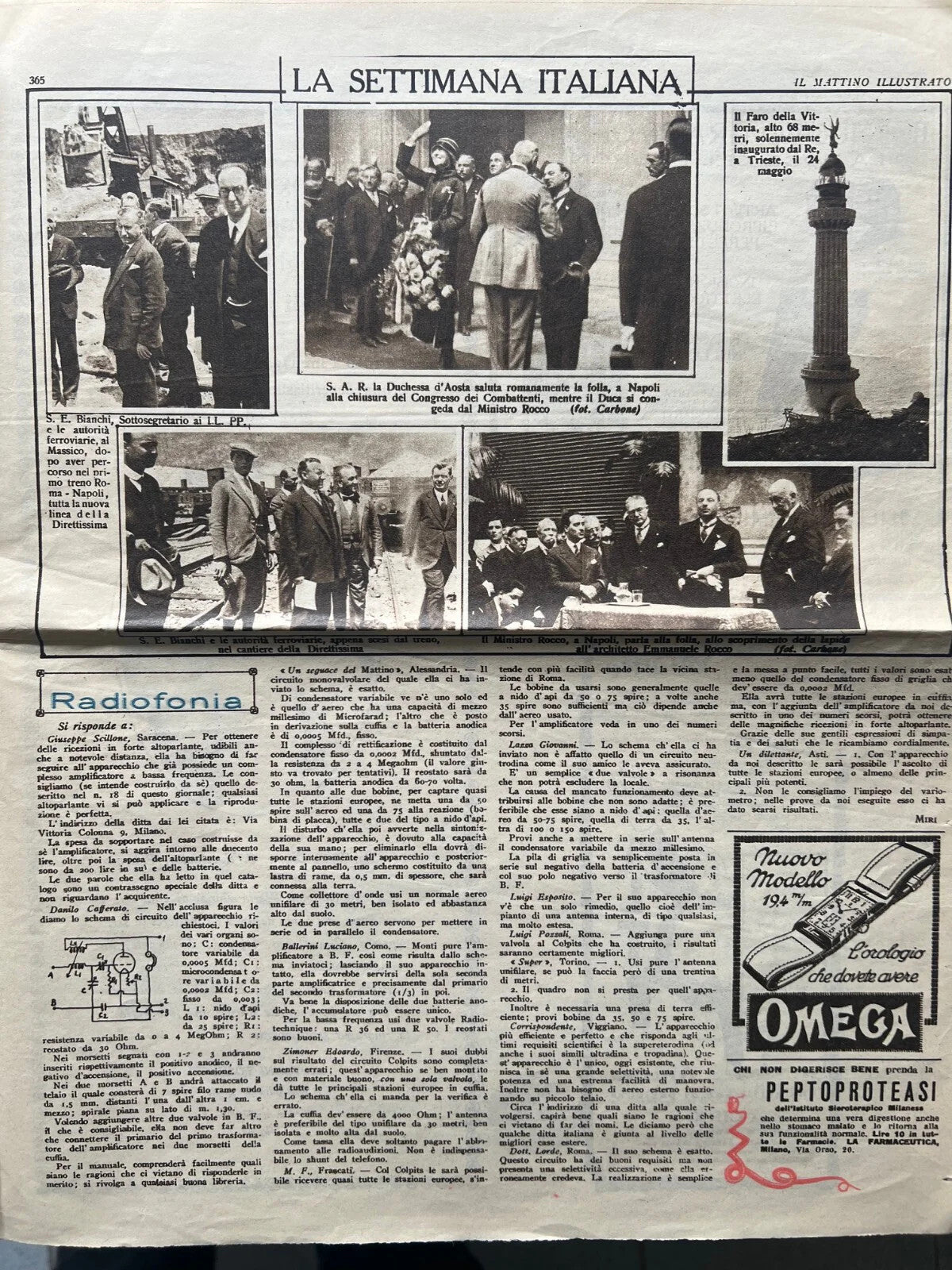 IL MATTINO ILLUSTRATO GIUGNO 1927, LINDBERG, MUSSOLINI, GORIZIA, AVIAZIONE