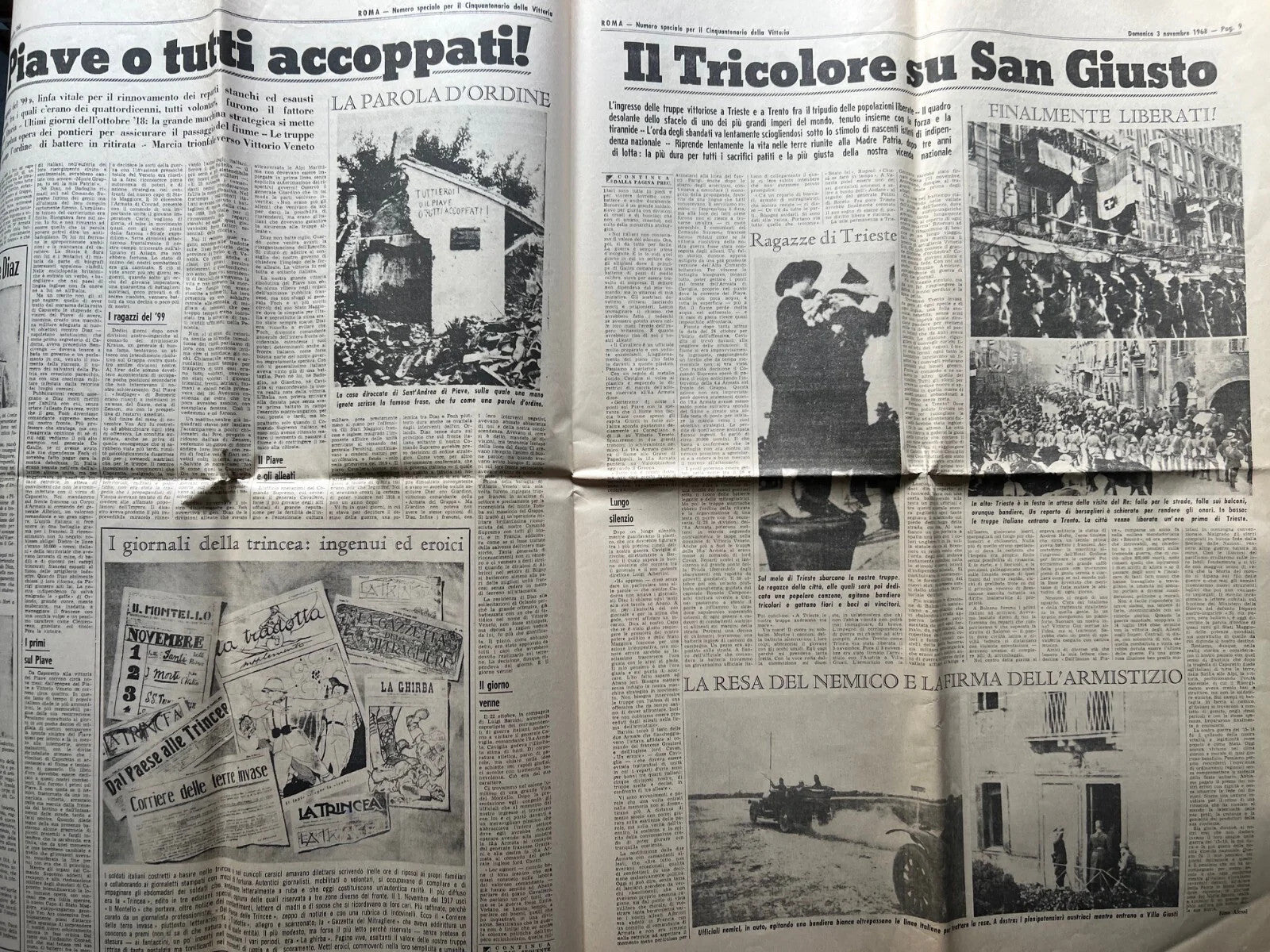 1918 - 1968 NUMERO SPECIALE PER IL CINQUANTENARIO DELLA VITTORIA QUOTIDIANO ROMA