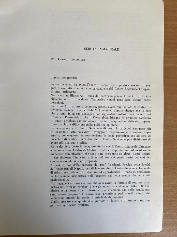 LA FORMAZIONE URBANISTICA DELL'INGEGNERE 1965 CENTRO NAZ. STUDI URBANISTICI ROMA