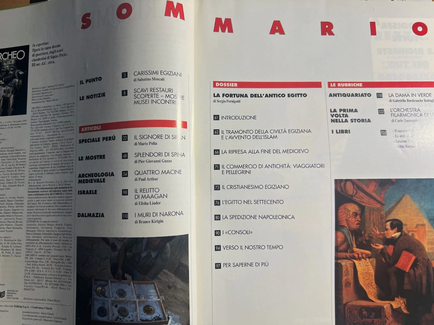 LA FORTUNA DELL'ANTICO EGITTO ARCHEO ANNO VIII NUMERO 9 (103) DE AGOSTINI 1993