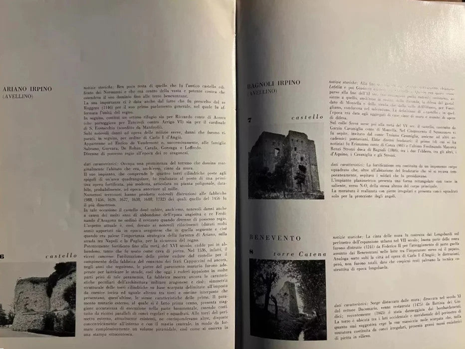 LE OPERE FORTIFICATE DELLA CAMPANIA ISTITUTO ITALIANO DEI CASTELLI 1969