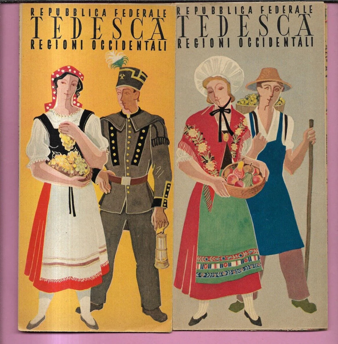 1953 BROCHURE TURISTICA DEPLIANT REPUBBLICA FEDERALE TEDESCA CARTA REGIONI OCCID