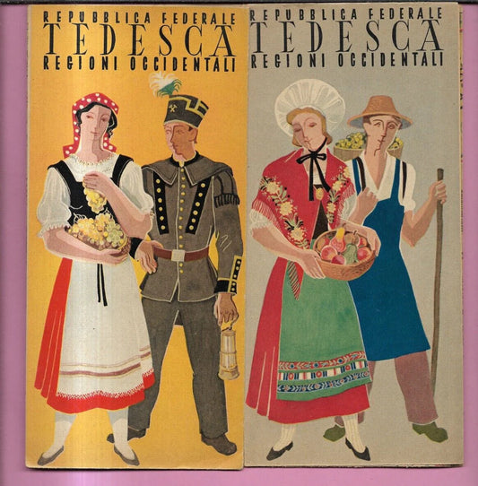 1953 BROCHURE TURISTICA DEPLIANT REPUBBLICA FEDERALE TEDESCA CARTA REGIONI OCCID