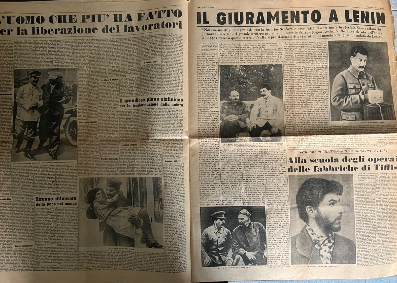 L'UNITA' STALIN E' MORTO VENERDI 6 MARZO 1953 COMPLETO COMUNISMO URSS BOLSCEVISM