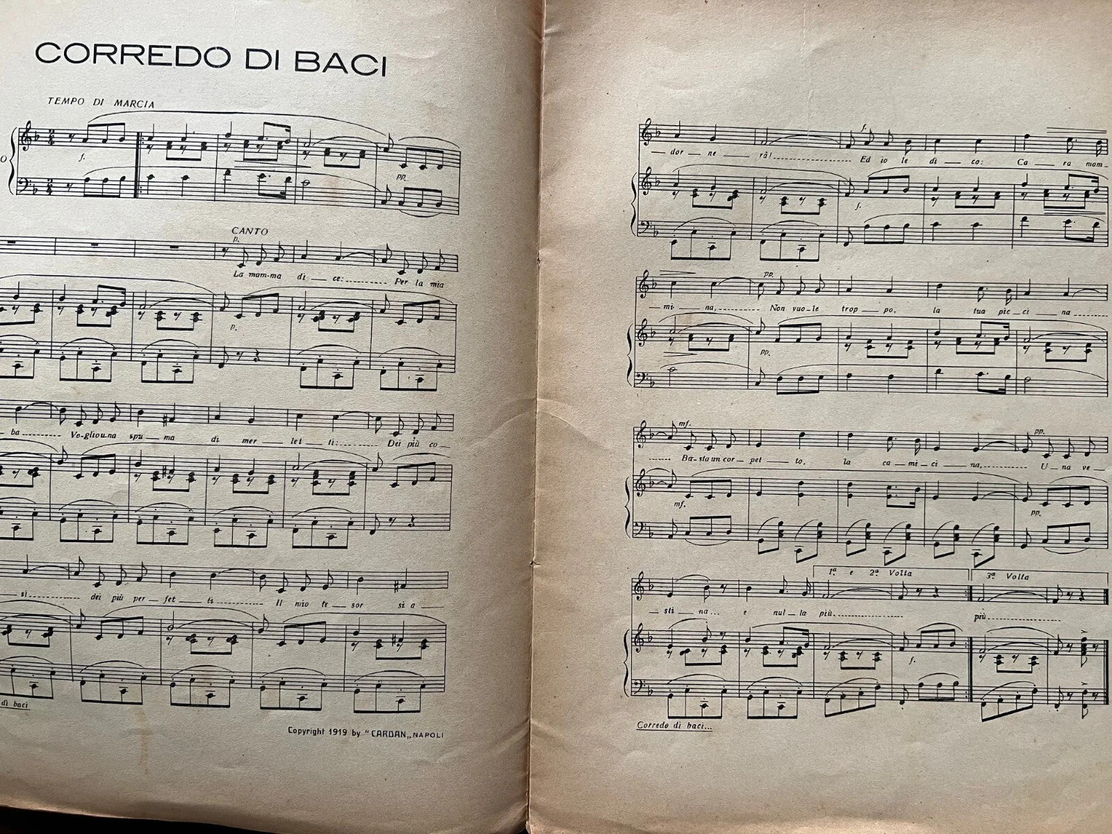 NAPOLI 1920 PER CANTARE VERSI PROSA MUSICA, E.A. MARIO - E. NICOLARDI SPARTITI