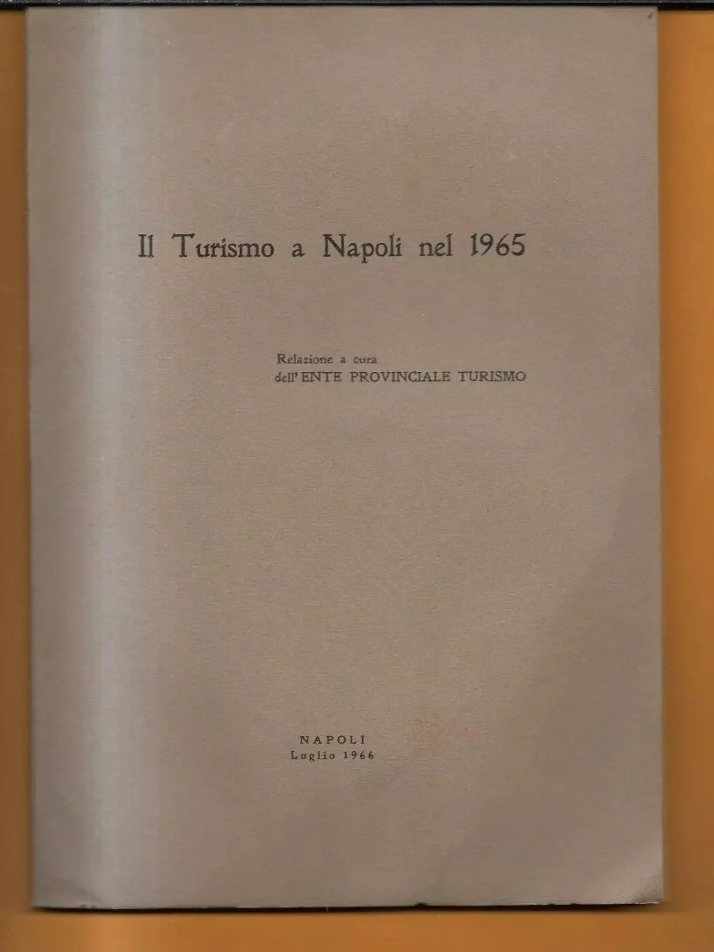 IL TURISMO A NAPOLI NEL 1965 RELAZIONE A CURA DELL'ENTE PROVINCIALE TURISMO