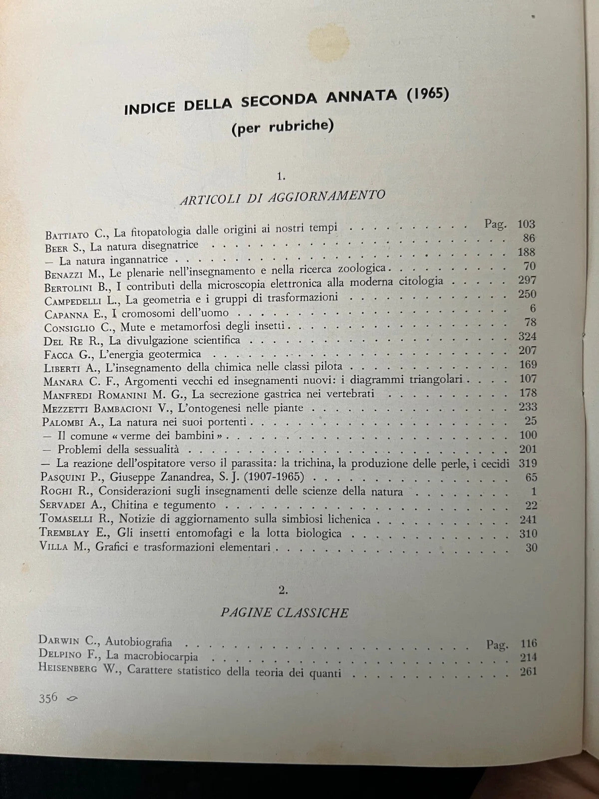 LE SCIENZE E IL LORO INSEGNAMENTO RIVISTA PER DOCENTI E CULTORI 1965 ANNATA COMP