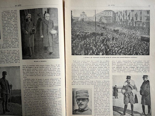 RARO LOTTO 6 RIVISTE 50 ANNI, ILLUSTRATO, GUERRA, D'ANNUNZIO, BATTISTI, MARCONI