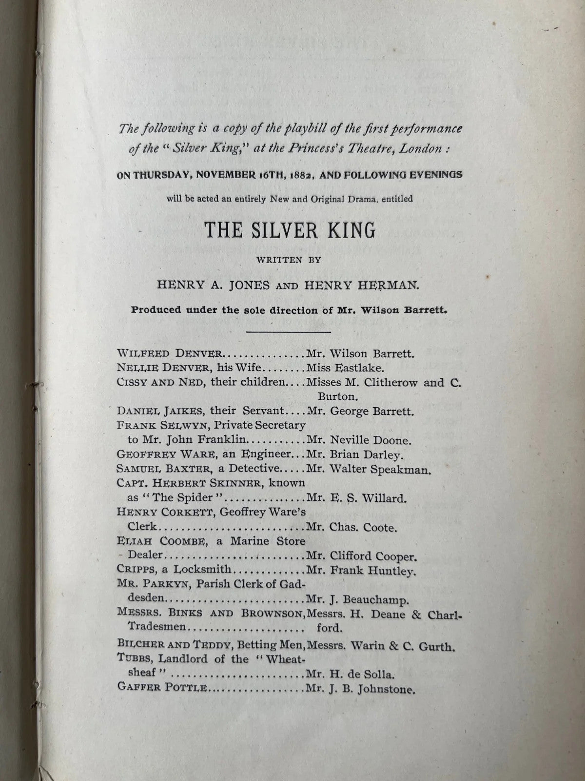 The Silver King : A Drama in Five Acts H. Arthur Jones, H. Herman first edition
