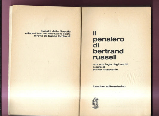 IL PENSIERO DI BERTRAND RUSSELL LOESCHER 1972